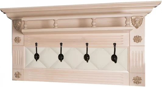 004879 Вешалка в прихожую Сильвия Н5 экокожа молоч./бел. ясень от фабрики Mebelik