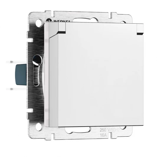 W1171261 Розетка с заземлением и шторками c крышкой IP44 N (белый матовый) IP44 Werkel W1171261 (a069590)
