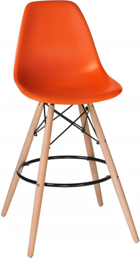 638GPP-LMZL DSW BAR, цвет сиденья оранжевый (O-02), цвет основания светлый бук Стул барный DSW BAR (ножки светлый бук, цвет сиденья оранжевый (O-02))