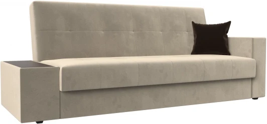 118490L Диван-книжка Лига-020 стол слева (Бежевый,Коричневый/Микровельвет) Лига Диванов арт.118490L