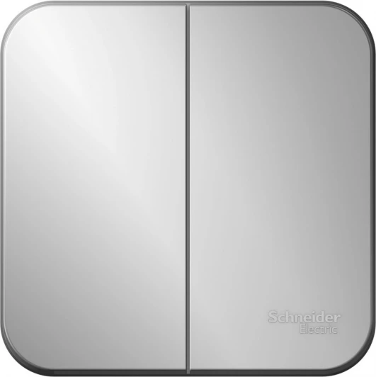 BLNVA105003 Выключатель накладной двухклавишный (алюминий) Systeme Electric Blanca BLNVA105003