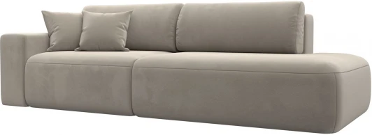 121330L Диван прямой Лига-036 НПБ Модерн подлокотник слева (Бежевый/Микровельвет) Лига Диванов арт.121330L