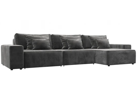 129869 Диван угловой Лига-074 угол универсальный (ДСП/Пластик/Велюр/Серый) Лига Диванов 129869