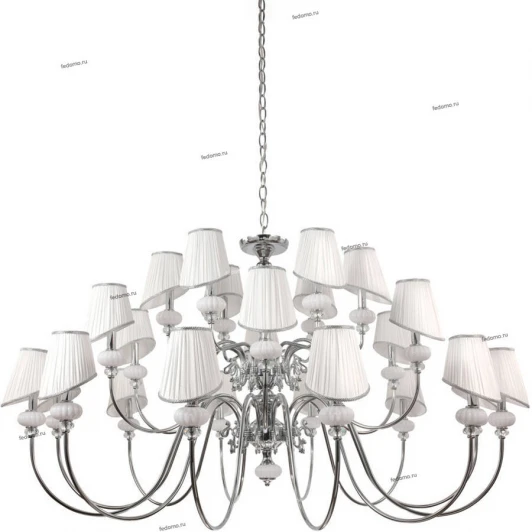 ALMA WHITE SP-PL12+6+6 Люстра подвесная Crystal Lux Alma White, 24 плафона, хром с белым и прозрачным