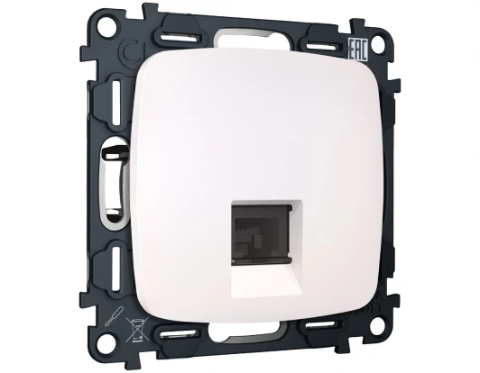 MO212005 Комплект механизма Ethernet RJ-45 розетки экранированной с автоматической защитной шторкой встраиваемый (жемчуг) Ambrella Volt QUANT MO212005