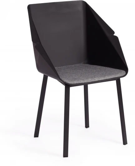 19691 Обеденный стул Tetchair DORO (Пластик,Металл,Ткань /Серый,Черный)