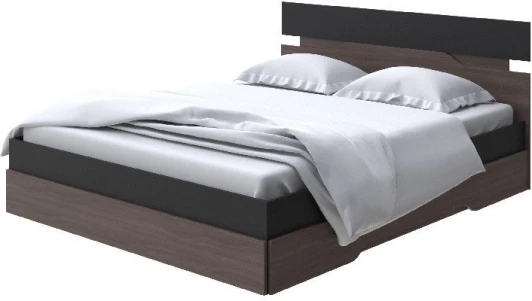 1919452 Без бренда Кровать Milton (ЛДСП Черный/Ясень Шимо Темный) 140x200