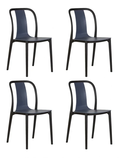 LMZL-PP669-N_B-_P-smoke-blue Набор 4 шт стул обеденный DOBRIN ADAM (черный/серо-голубой)