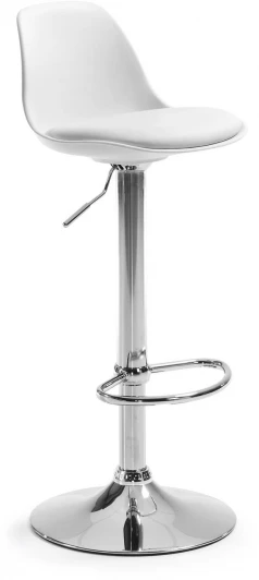 058580 Барный стул La Forma (ex Julia Grup) Orlando-T (Серебряный,Белый/ Металл,Пластик,Пена,Полипропилен,Сталь)