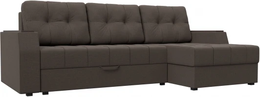 123010 Диван угловой Эмир БС правый угол (Коричневый/Рогожка) Лига Диванов арт.123010