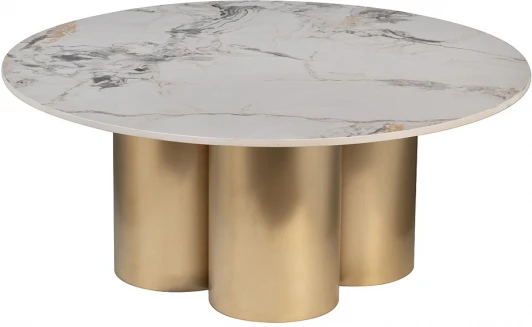 76AR-63042 76AR-63042 Стол журнальный керамогранит белый d80*35см Garda Decor