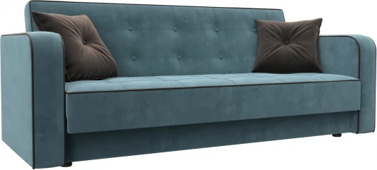 126154 Диван-книжка Тур (Бирюзовый,Коричневый/Велюр) Лига Диванов арт.126154