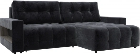128949 Диван угловой с полками Лига-053 НПБ Лига Диванов (Велюр) арт.128949