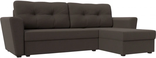 121168 Диван угловой Амстердам Лайт правый угол (Коричневый/Рогожка) Лига Диванов арт.121168