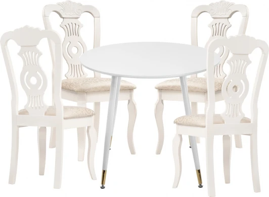 579070 Стол кухонный Woodville Эдолина white / butter white