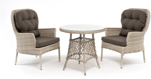 ALC2T1-3-SET beige "Алиса" кофейный комплект из искусственного ротанга, цвет бежевый 4SIS арт.УТ-00007672