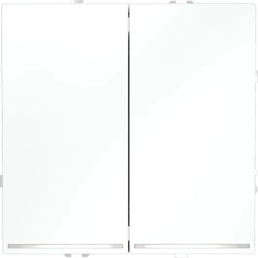 VLS020402 Проходной переключатель двухклавишный с подсветкой (белый матовый) Voltum S70 VLS020402