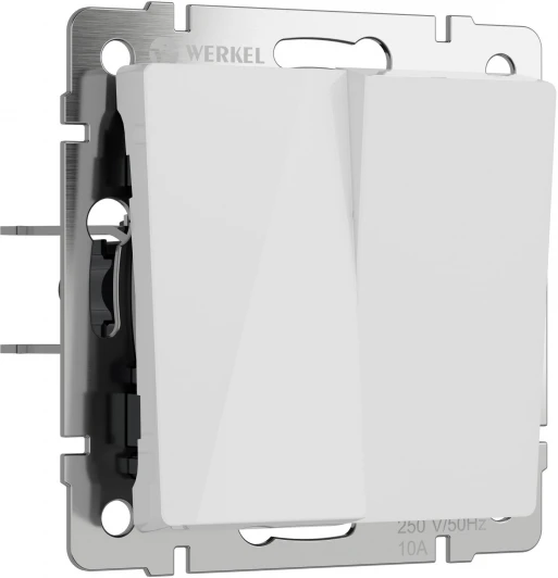 W1123041 Перекрестный выключатель двухклавишный (белый акрил) Werkel W1123041 (a064016)