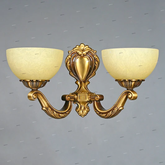 02166/2 AB Бра Ambiente by Brizzi Tenerife, 2 плафона, бронза с бежевым