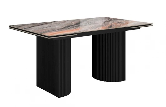 00-00085053 Стол IKD160 керамика Venetian Brown Light глянец, подстолье черное, опоры черные (2уп.) Dikline 00-00085053