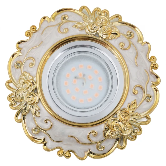 DLS-A105 GU5.3 CHROME/BEIGE+GOLD Встраиваемый точечный светильник Fametto Arno DLS-A105 GU5.3 CHROME/BEIGE+GOLD