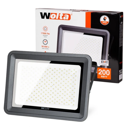 WFL-200W/06 Светодиодный прожектор 200Вт 5700К IP65 Wolta WFL-200W/06