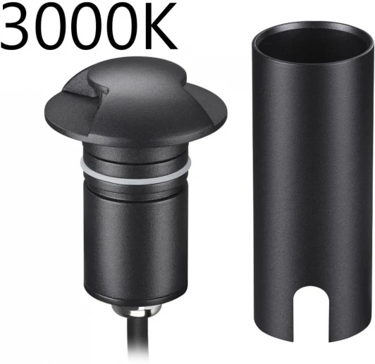 6662/2GL3 Встраиваемый грунтовый светильник Odeon Light Wald 6662/2GL3 черный/металл IP67 LED 3W 3000K 12V/24V (круглые)