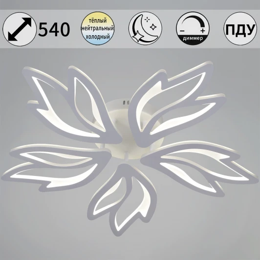 09862-0.3-05 WH Потолочная люстра светодиодная на штанге с пультом с регулировкой цветовой температуры, яркости и ночным режимом Reluce 09862-0.3-05 WH