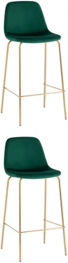 УТ000038301 Стул барный Валенсия SN велюр зеленый золотые ножки 2 шт Stool Group (арт.УТ000038301)