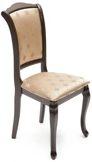 9182 Стул Geneva (GN-SC) дерево гевея, 46х52х96см, Tobacco, ткань золотистые цветы (SK-GF) Tetchair 9182