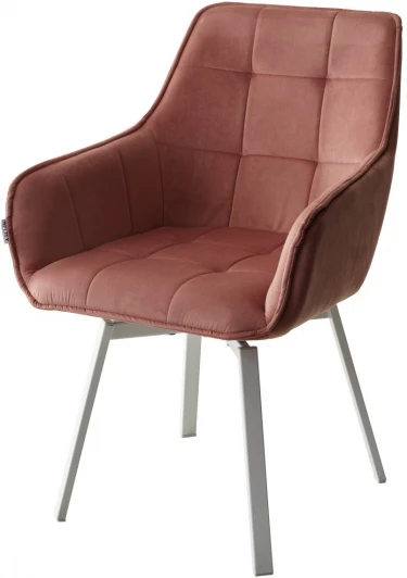 628M03599 Стул M-City MAVERICK BLUVEL-52 PINK/ белый каркас, поворот.360 град.