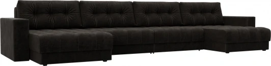 128567 Диван П-образный с декором Лига-049 НПБ Лонг Лига Диванов (Велюр) арт.128567