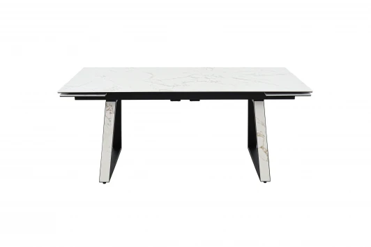 102125 Стол NEW, Керамогранит, Черный матовый муар/Calacata vaglioro Аврора Монако 102125