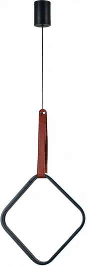 10296/1LED Black Подвесной светодиодный светильник Escada Alliance 10296/1LED Black 34Вт, кожа/металл/силикон, черный (220V, на проводе)