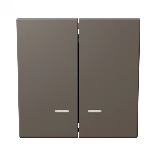 FD3023NPTM Выключатель двухклавишный с подсветкой (тауп soft touch) Jasmart FD FD3023NPTM