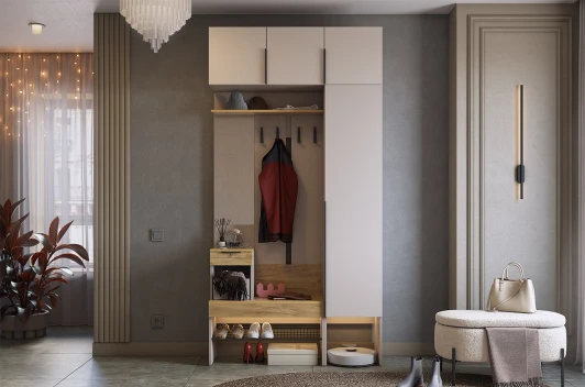 ПК04Баско.3369 Прихожая "Баско К4" Mebelson (ЛДСП/Дуб золотой) арт.ПК04Баско.3369