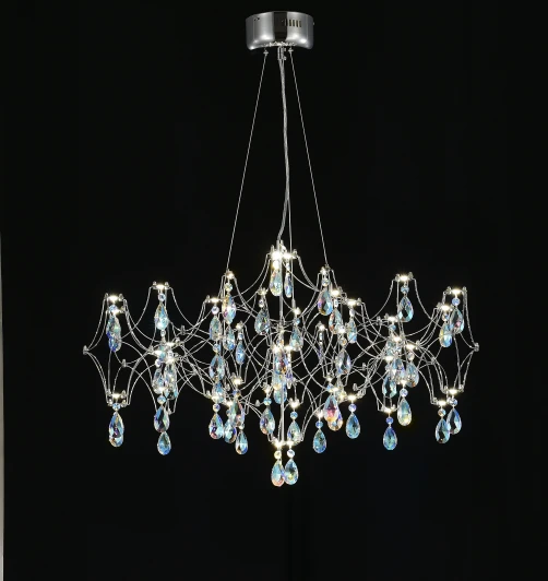 MR2651-57P-50CD Подвесная люстра светодиодная с пультом и хрустальными подвесками K9 MyFar Ileria MR2651-57P-50СD