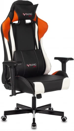 VIKING TANK ORANGE Кресло игровое Zombie VIKING TANK черный/оранжевый/белый эко.кожа с подголов. крестовина металл