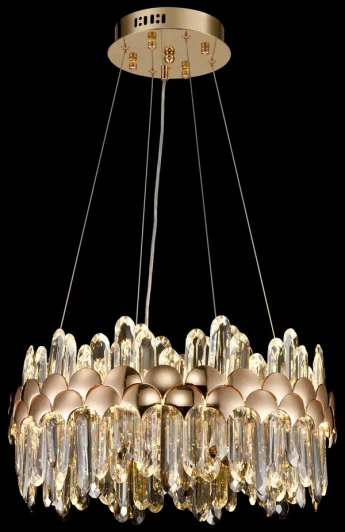 WE104.01.303 Подвесная люстра большая Wertmark Debora WE104.01.303 (LED, 220V, хрусталь, пульт управления, на тросе, круглые)