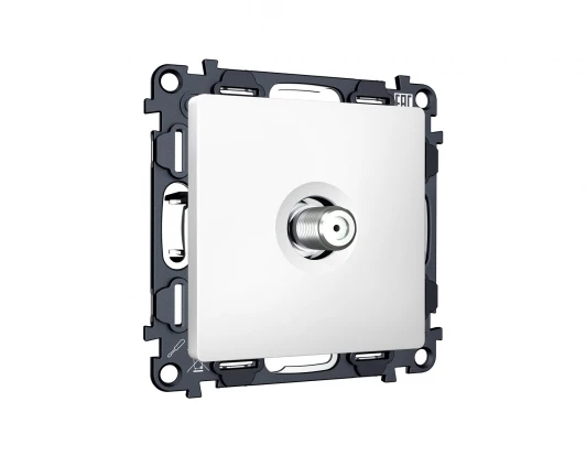 MA133050 Комплект механизма ТВ-розетки SAT встраиваемый (белый матовый) Ambrella Volt QUANT MA133050