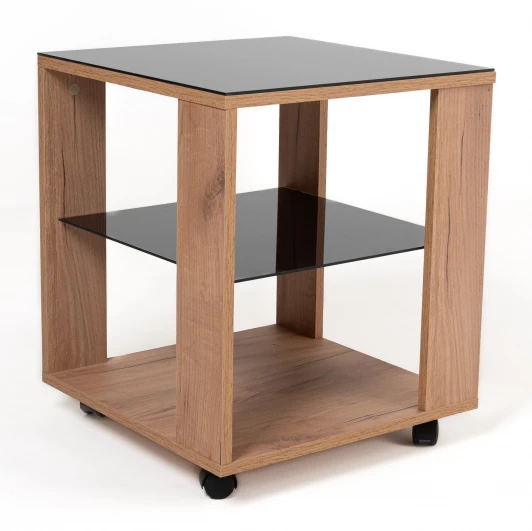 009385 Стол журнальный BeautyStyle 6 дуб крафт золотой/стекло черное Mebelik арт.009385