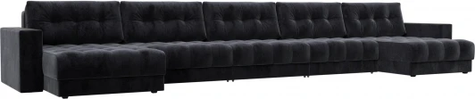 128543 Диван П-образный с декором Лига-049 НПБ Мегалонг Лига Диванов (Велюр) арт.128543