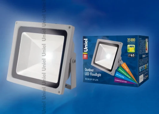 ULF-S01-50W/NW IP65 110-240В картон Прожектор уличный Uniel ULF-S01-50W/NW IP65 110-240В картон