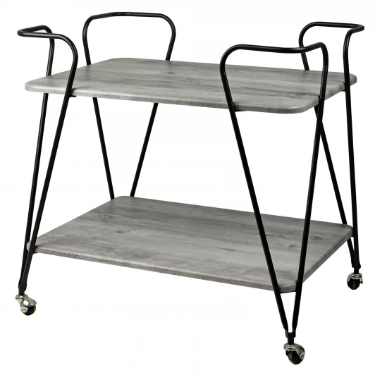 008845 Стол сервировочный Эстер черный/орех гикори grey Mebelik 008845