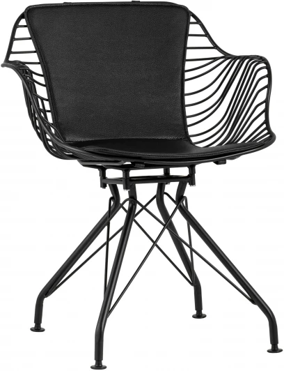 УТ000004226 Кресло Stool Group Thomas черное с черной подушкой УТ000004226