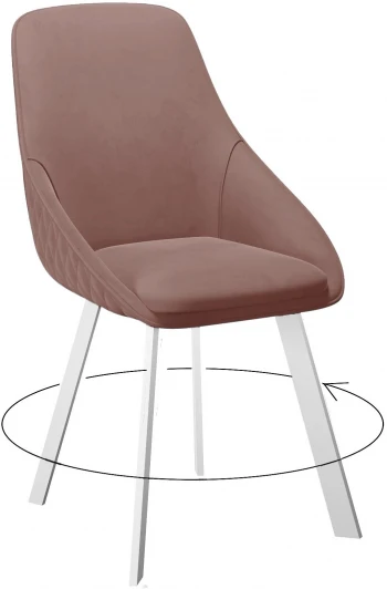 00-00064817 Стул 246 поворотный, Z34 пудра, ножки белые Dikline 00-00064817