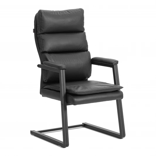 25930 Кресло Планет C/Planet S (на полозьях) кож/зам, черный, 36-6 Tetchair 25930