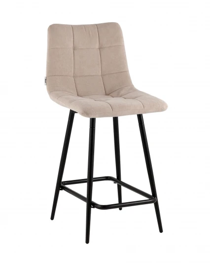 УТ000042861 Стул Одди Original полубарный велюр серо-бежевый Stool Group УТ000042861
