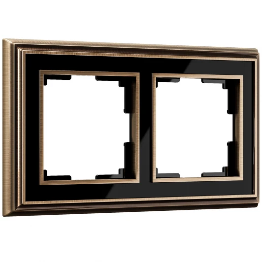 W0021328 Рамка на 2 поста (бронза/черный) W0021328 (a051198)