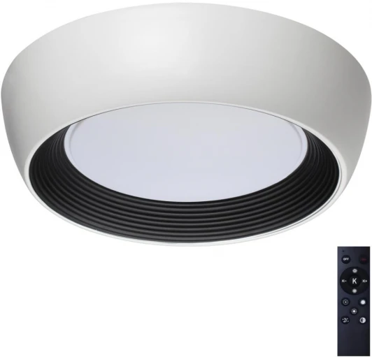 7715/54L Потолочный светильник Sonex Cronus 7715/54L металл/акрил/белый/черный LED 54Вт 3000-6500К D500 IP20 пульт ДУ